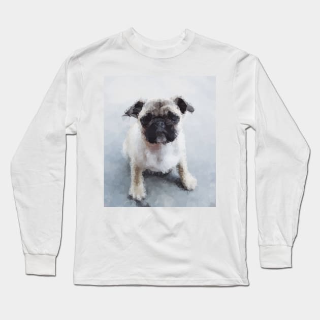 Low Poly Pug Long Sleeve T-Shirt by TRIME